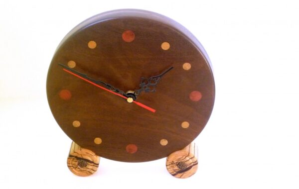 Wooden Clock in Beautifully Brown Afra