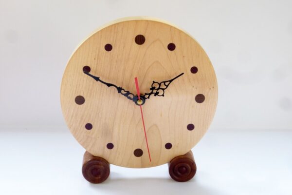 Wooden Clock in Beautiful English Sycamore