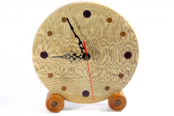 Wooden Clock in Beautiful English Lacewood