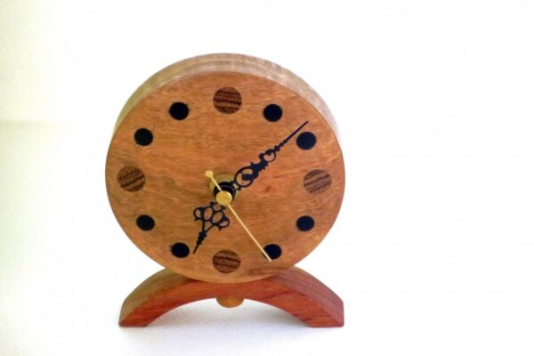 Wooden Clock Corrugata Burr Wood