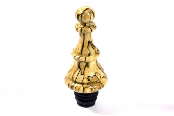 Wooden Wine or Bottle Stopper Chess Piece English Spalted Beech